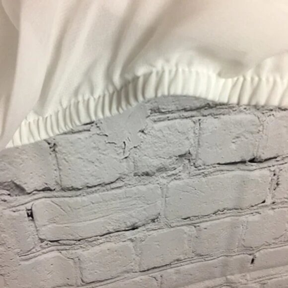 AGB White Sheer Boho Flowy Long Bell Sleeve Blouse Medium - Picture 8 of 8